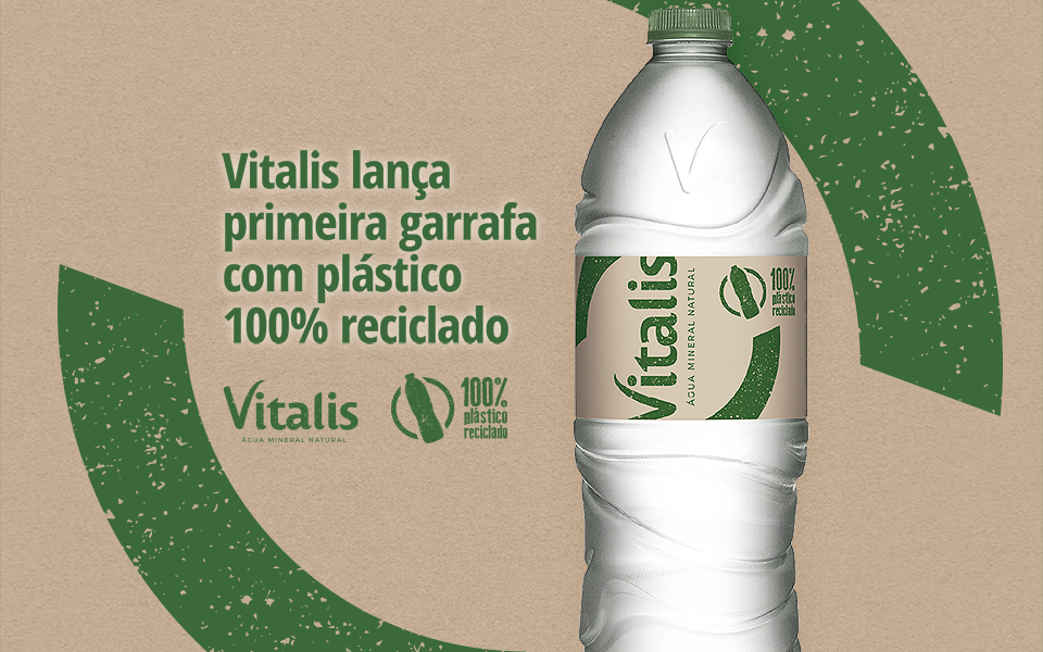 Vitalis lança garrafa com plástico 100% reciclado