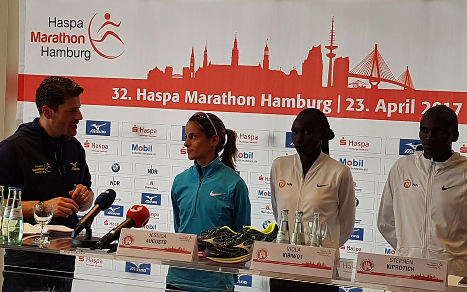 Jéssica Augusto na Maratona de Hamburgo